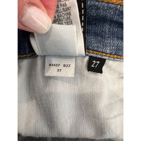 7 for all Mankind Ankle Skinny white Racing Stripe on sides - Size 27 - Picture 3 of 12